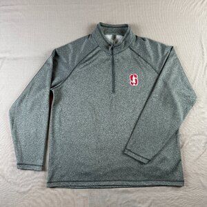 Ouray Sports Stanford University Men's Pullover Crest 1/4 Zip Long Sleeve Large